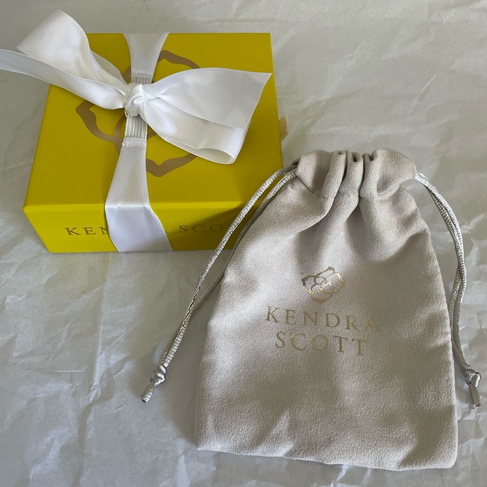 Kendra Scott Yellow Jewelry Box with Cream Pouch